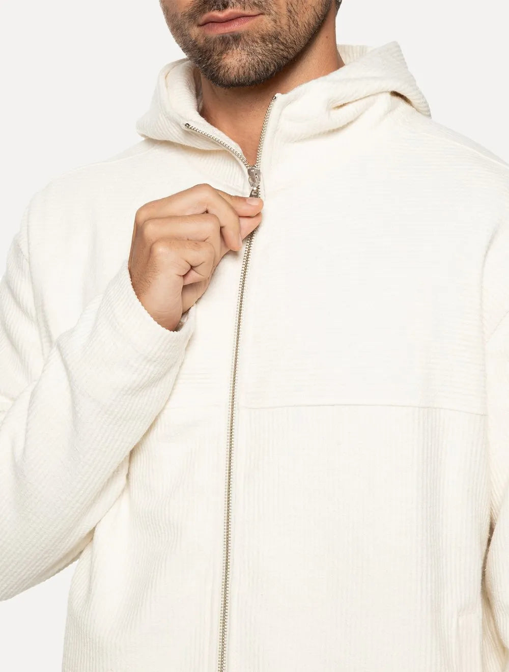 Blusa Osklen Masculina Hoodie Soft Fuzz Off-White
