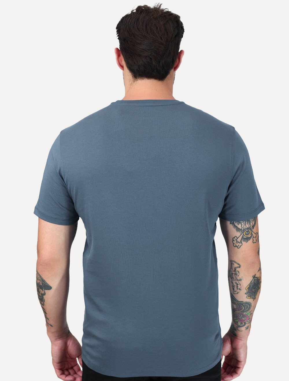 Camiseta Aramis Masculina Basic Lisa Mono Liquid Cotton Azul Médio