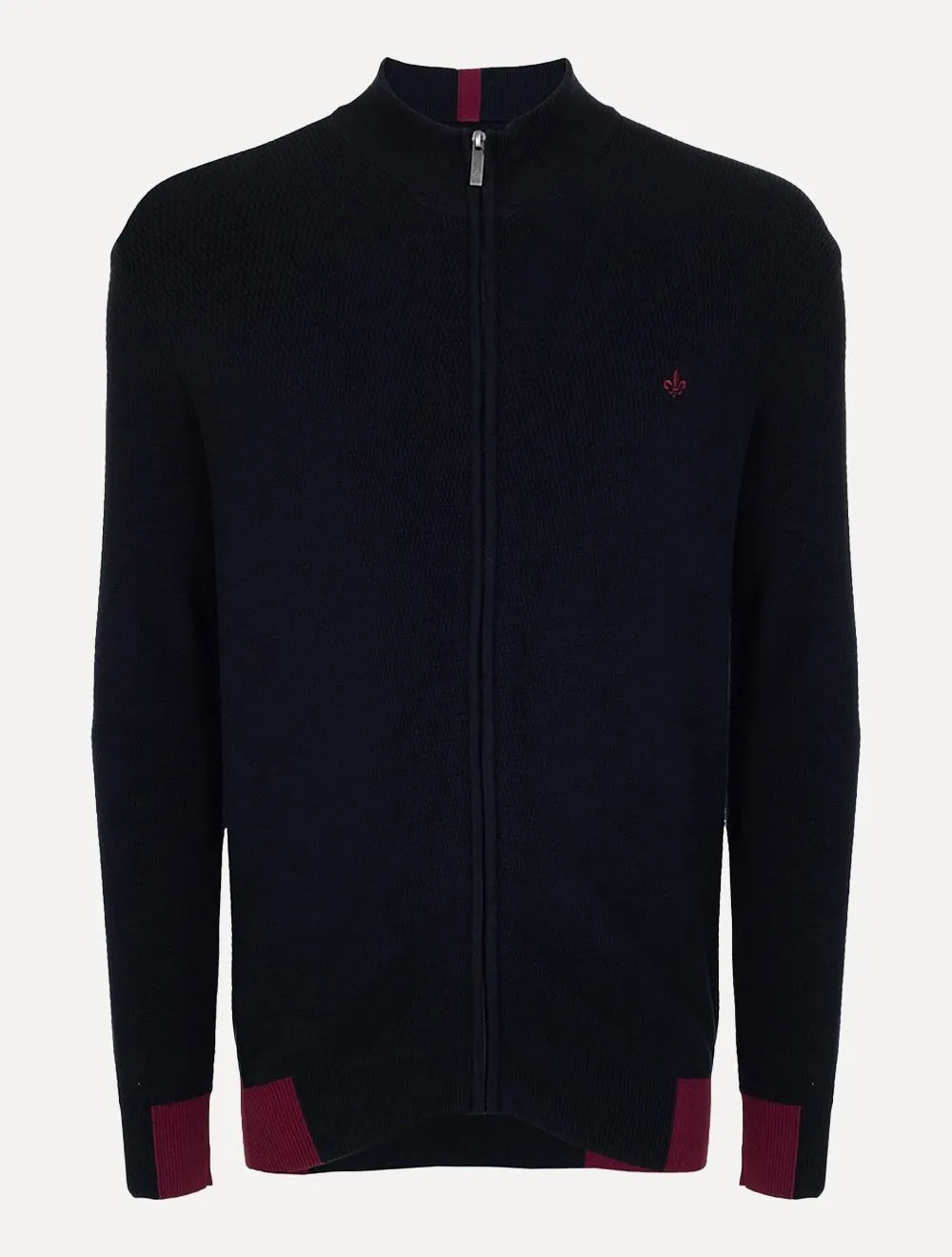 Blusa Dudalina Masculina Tricot Microtextura Azul Marinho