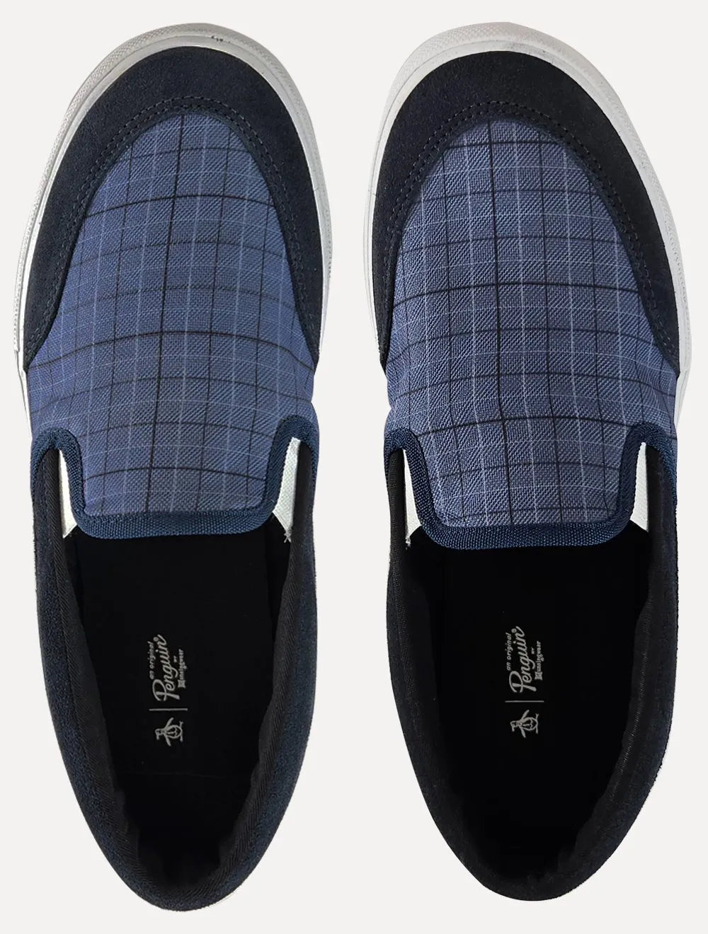 Tênis Original Penguin Masculino Slip On Xadrez Azul Marinho