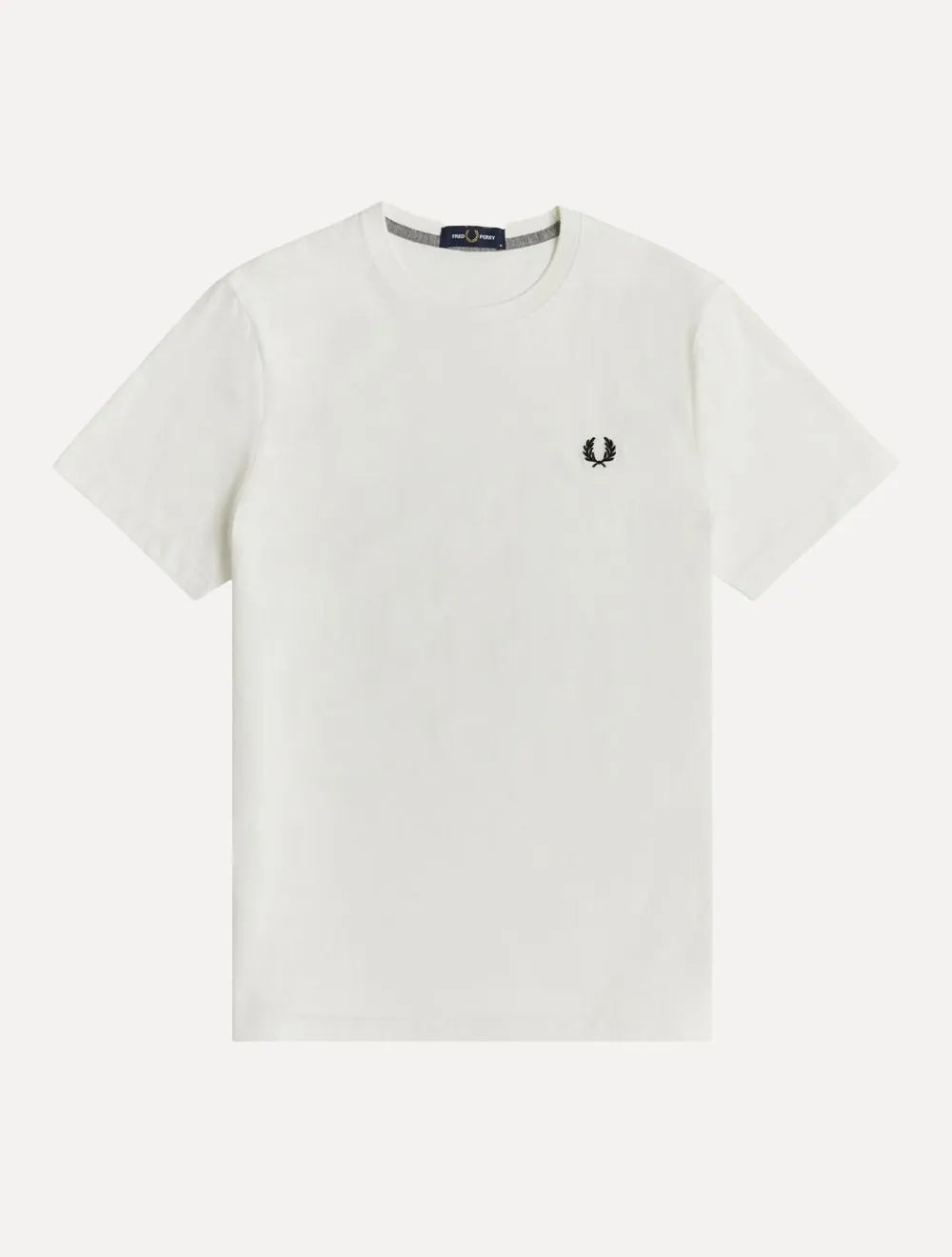Camiseta Fred Perry Masculina Regular Crewneck Logo Branca