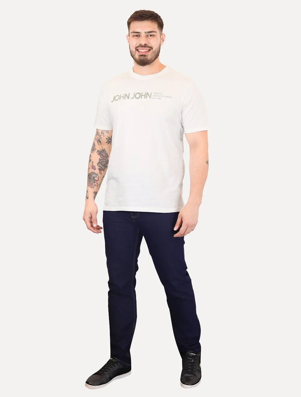Camiseta John John Masculina Regular Fit Timeless Space Branca