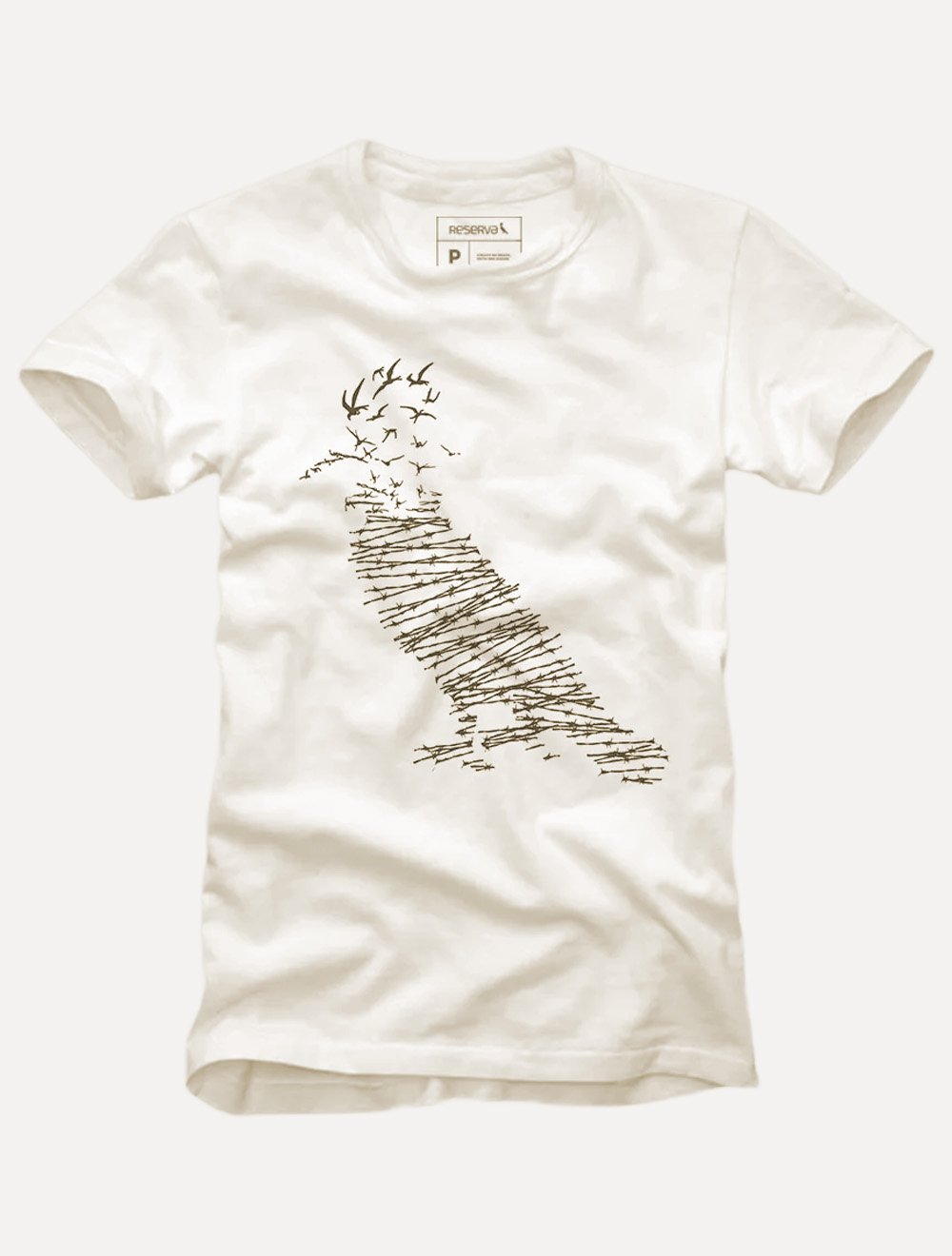 Camiseta Reserva Masculina Pica-Pau Livre Pra Ser Off White