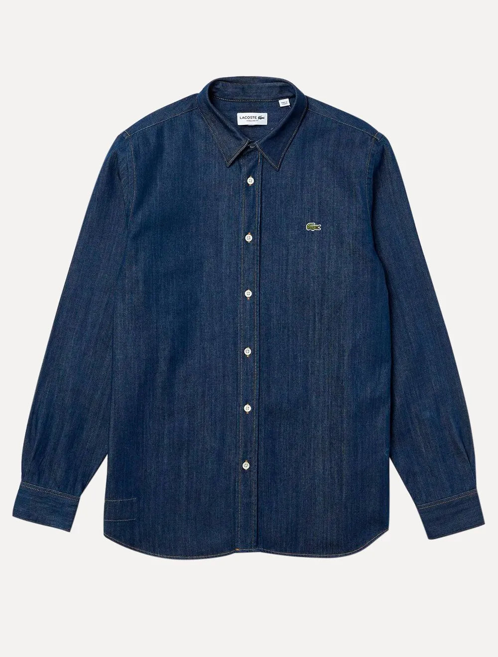 Camisa Lacoste Masculina Jeans Regular Fit Logo Escura