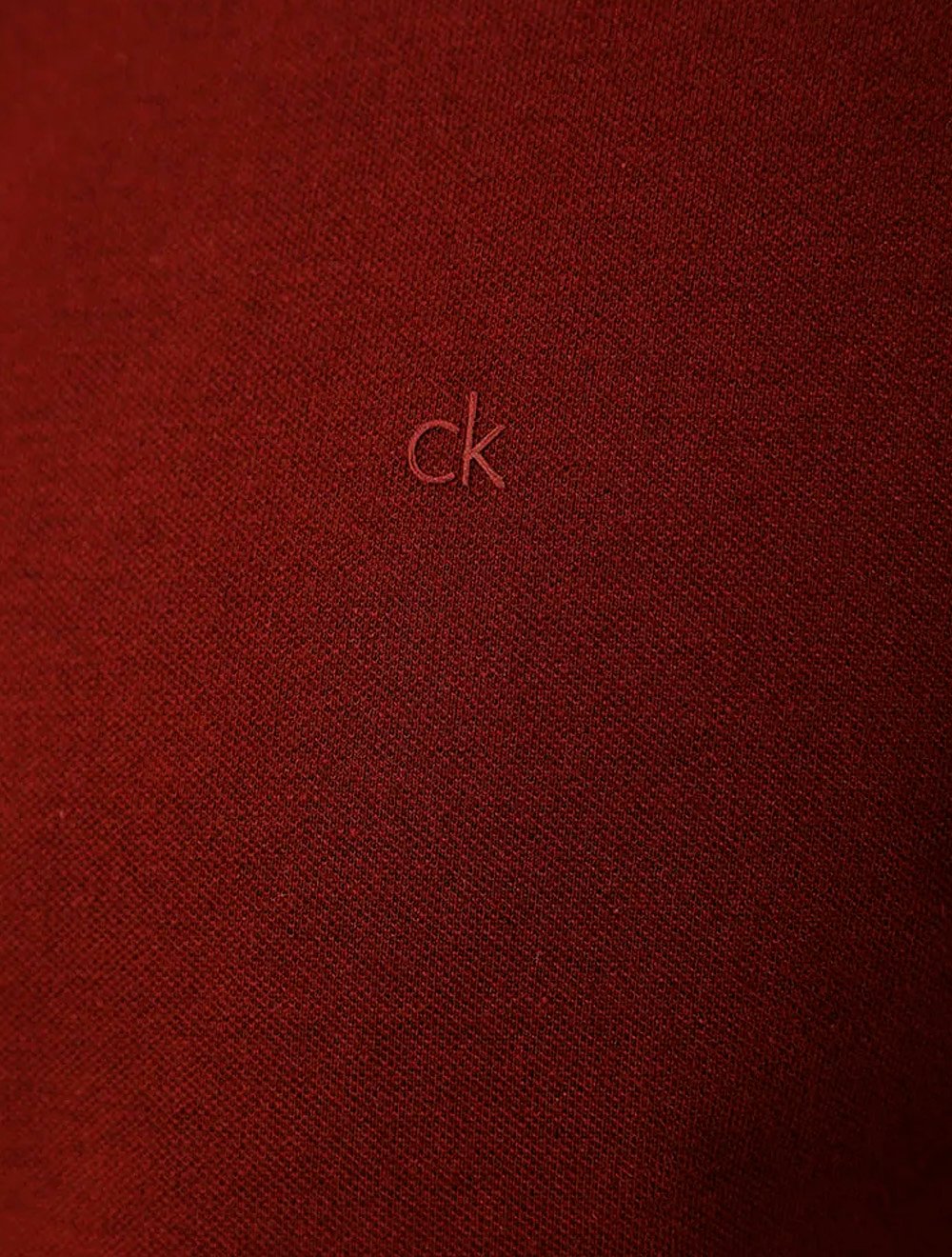 Camiseta Calvin Klein Manga Curta Masculina Mono Logo Gola Dupla Bordô