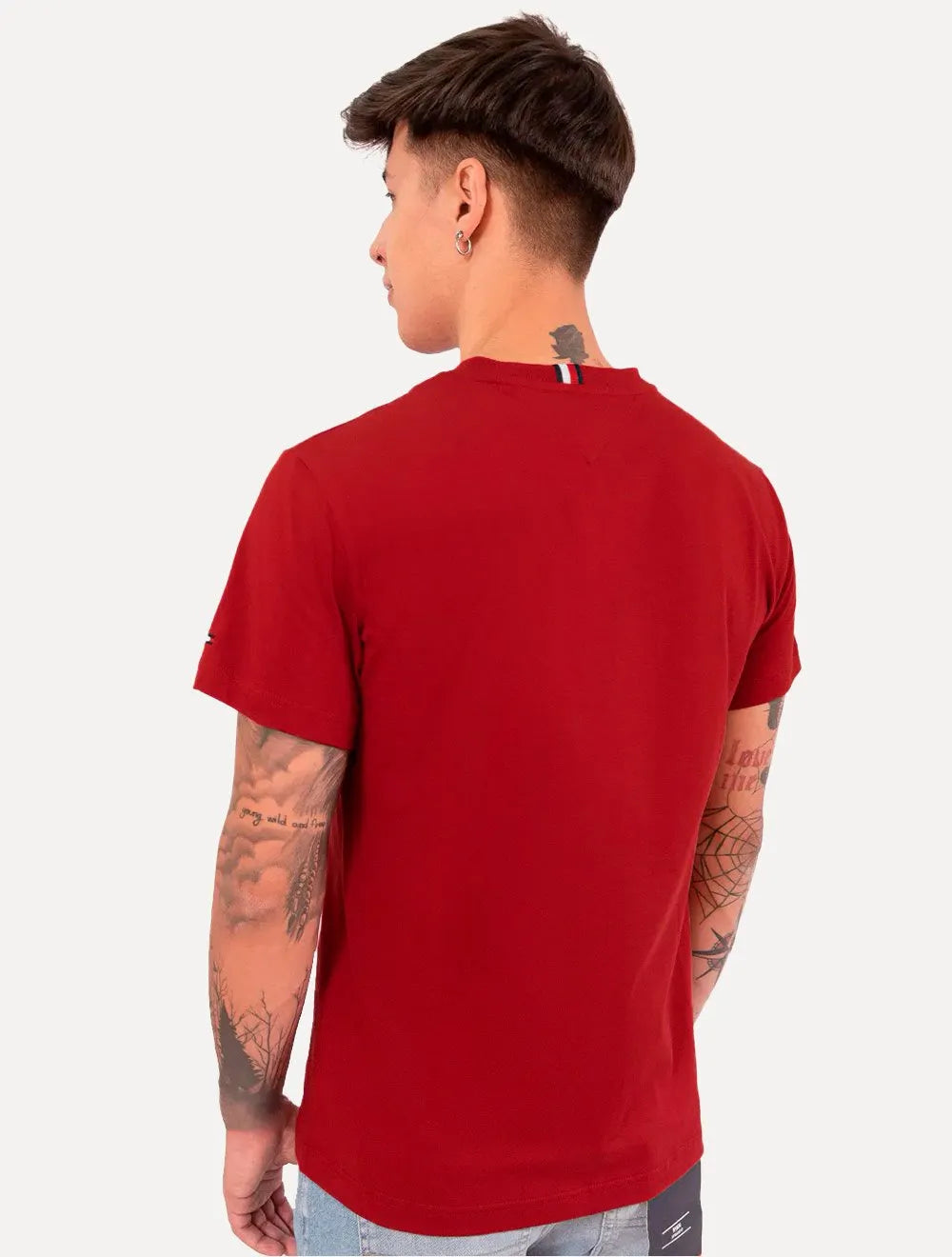 Camiseta Tommy Hilfiger Masculina Logo Repeat Tee Vermelha