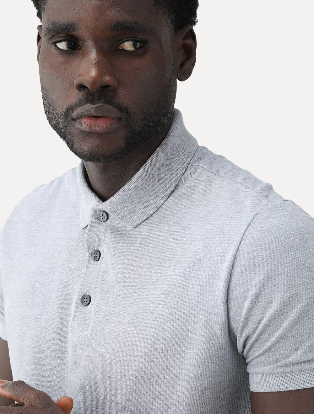 Polo Ellus Masculina Piquet Classic Easa Melange Cinza Mescla