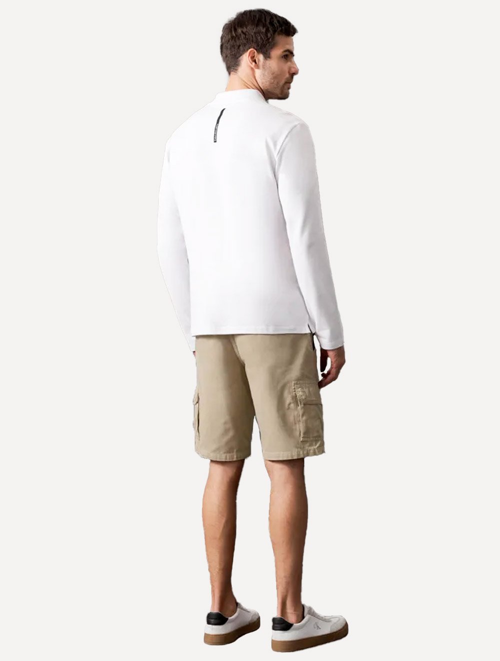 Bermuda Calvin Klein Jeans Masculina CK Mono Cargo Cáqui