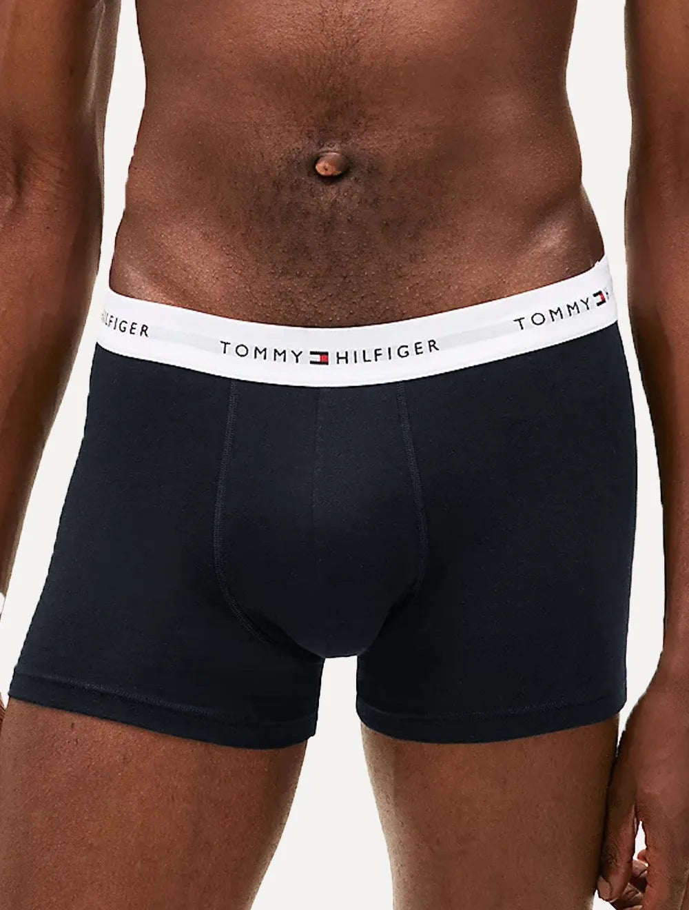 Cueca Tommy Hilfiger Cotton Stretch Trunk Cinza Mescla Azul Marinho Pack