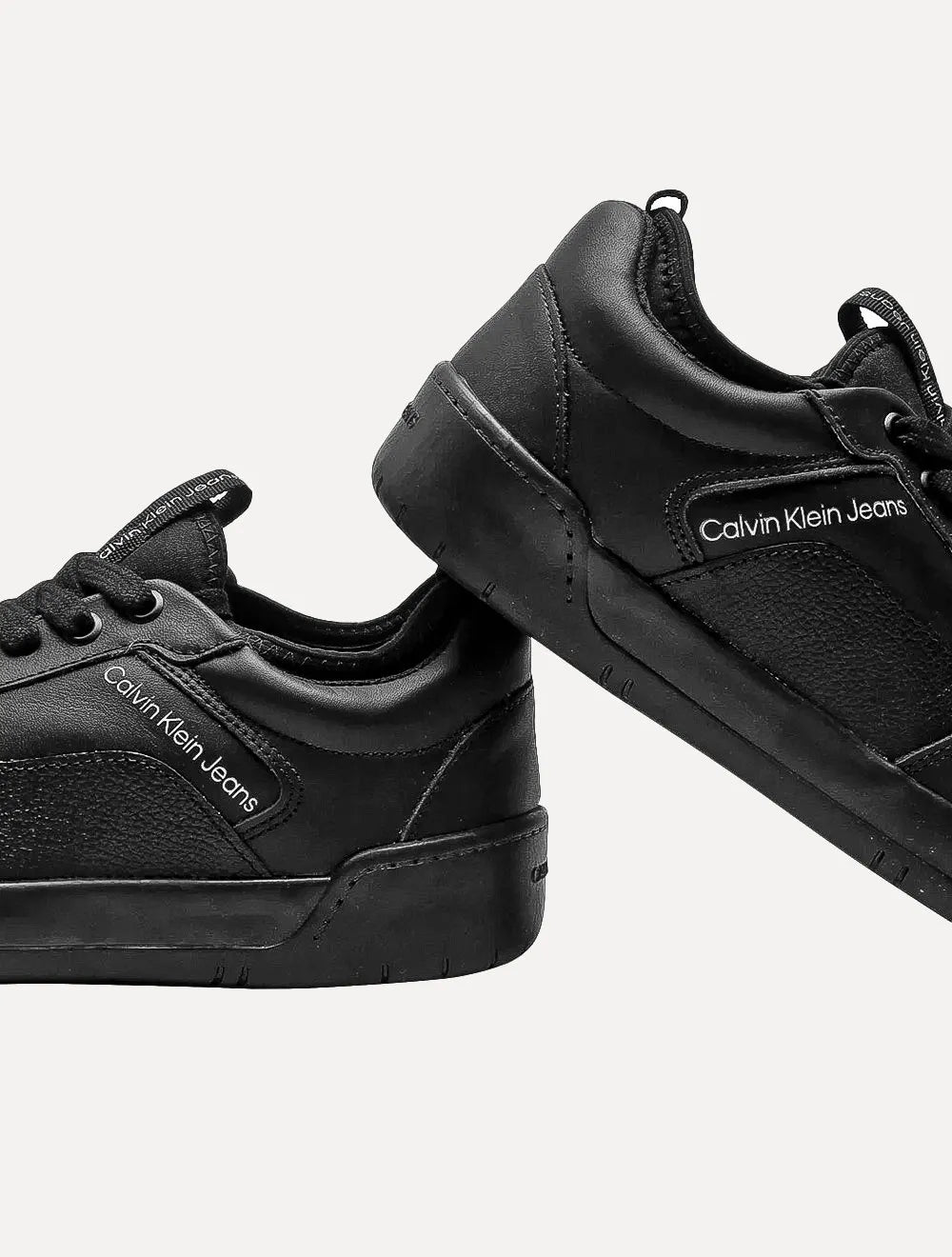 Tênis Calvin Klein Jeans Masculino Couro Basket Unicolor Preto