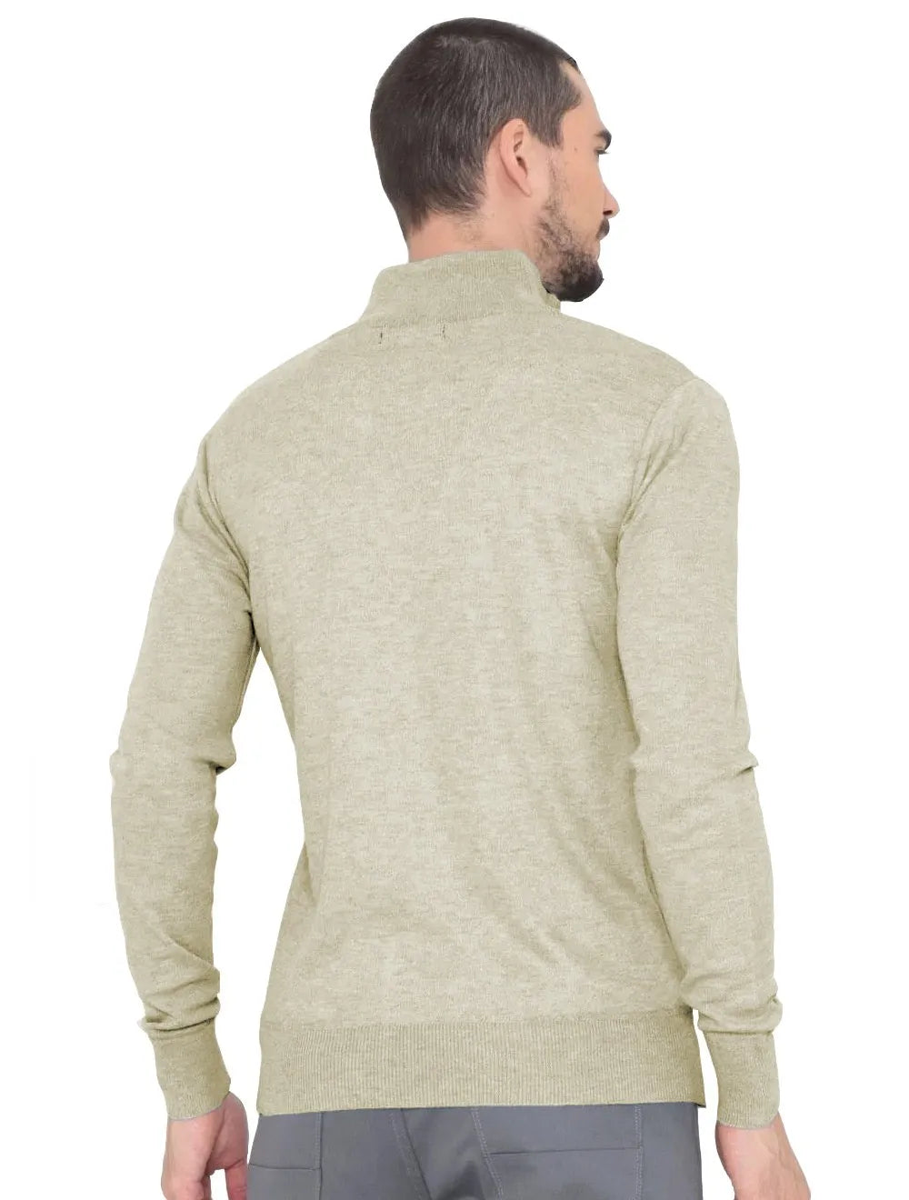 Blusa VR Tricot Masculina Half-Zip Stone Cáqui