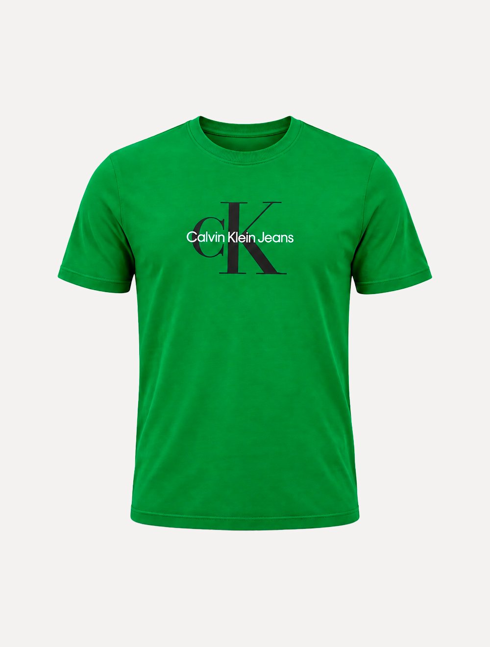 Camiseta Calvin Klein Jeans Masculina New Re Issue Frontal Logo Verde