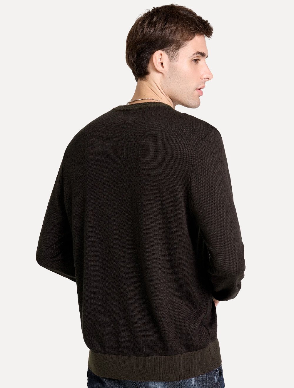 Suéter John John Masculino Regular Fit Tricot Smooth Marrom Médio