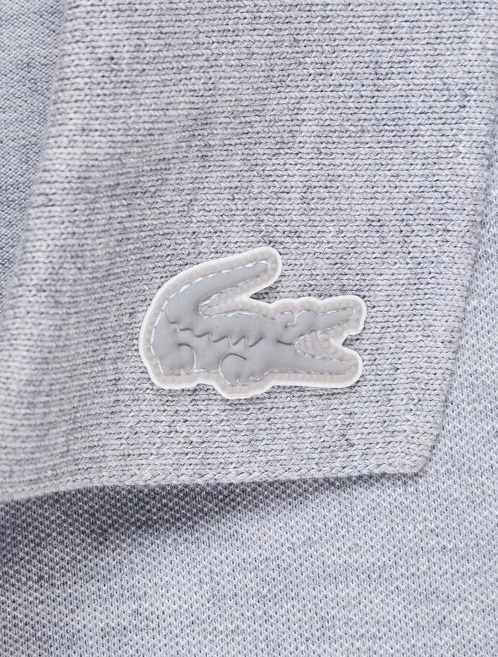 Polo Lacoste Masculina Regular Piquet Sport Sail Print Cinza Mescla