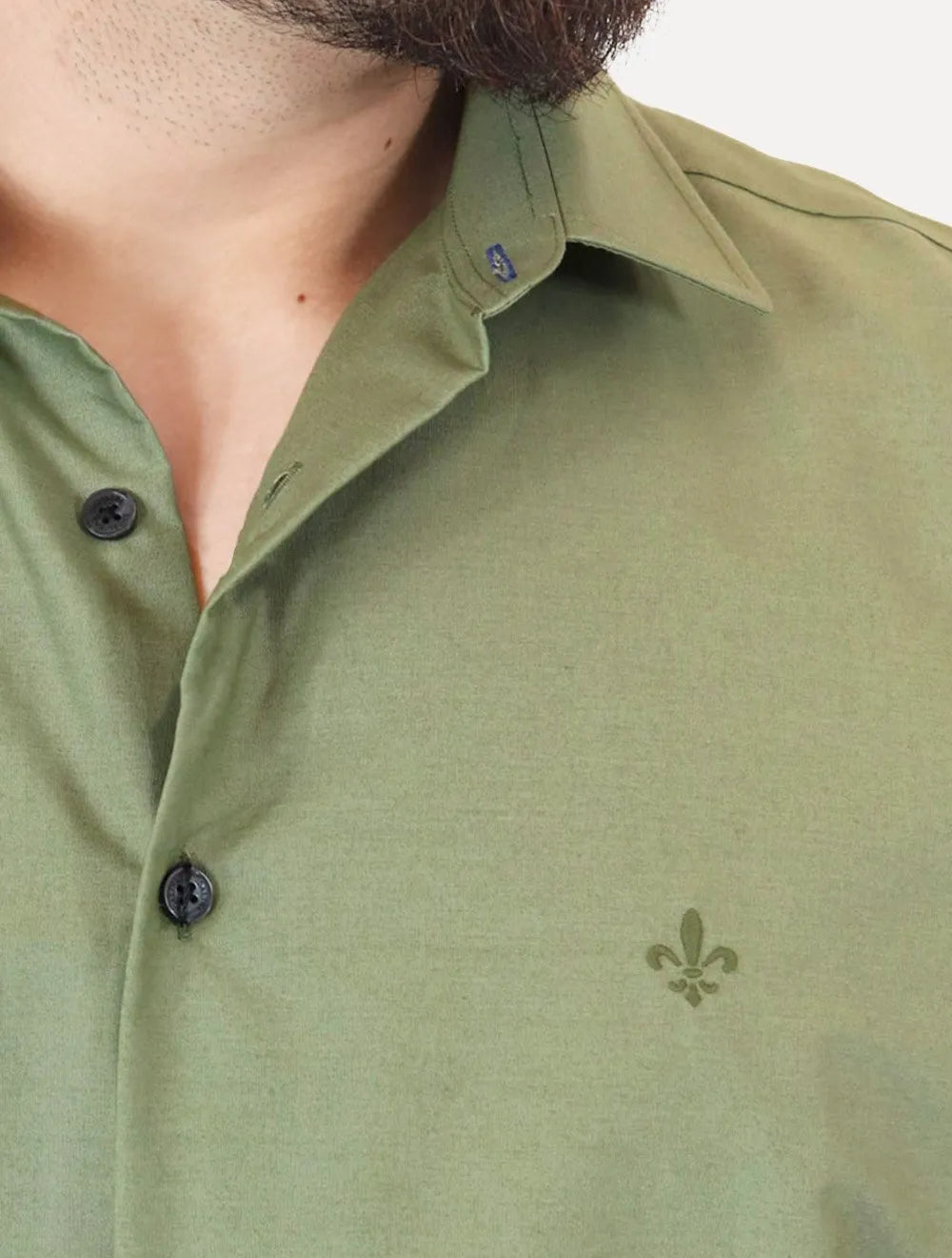 Camisa Dudalina Masculina Manga Curta Comfort Superfine Cotton Lisa Verde