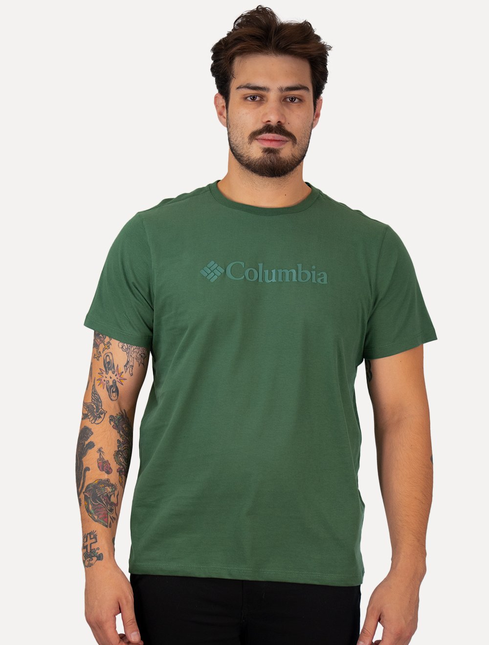 Camiseta Columbia Masculina Regular Logo Branded Shadow Verde