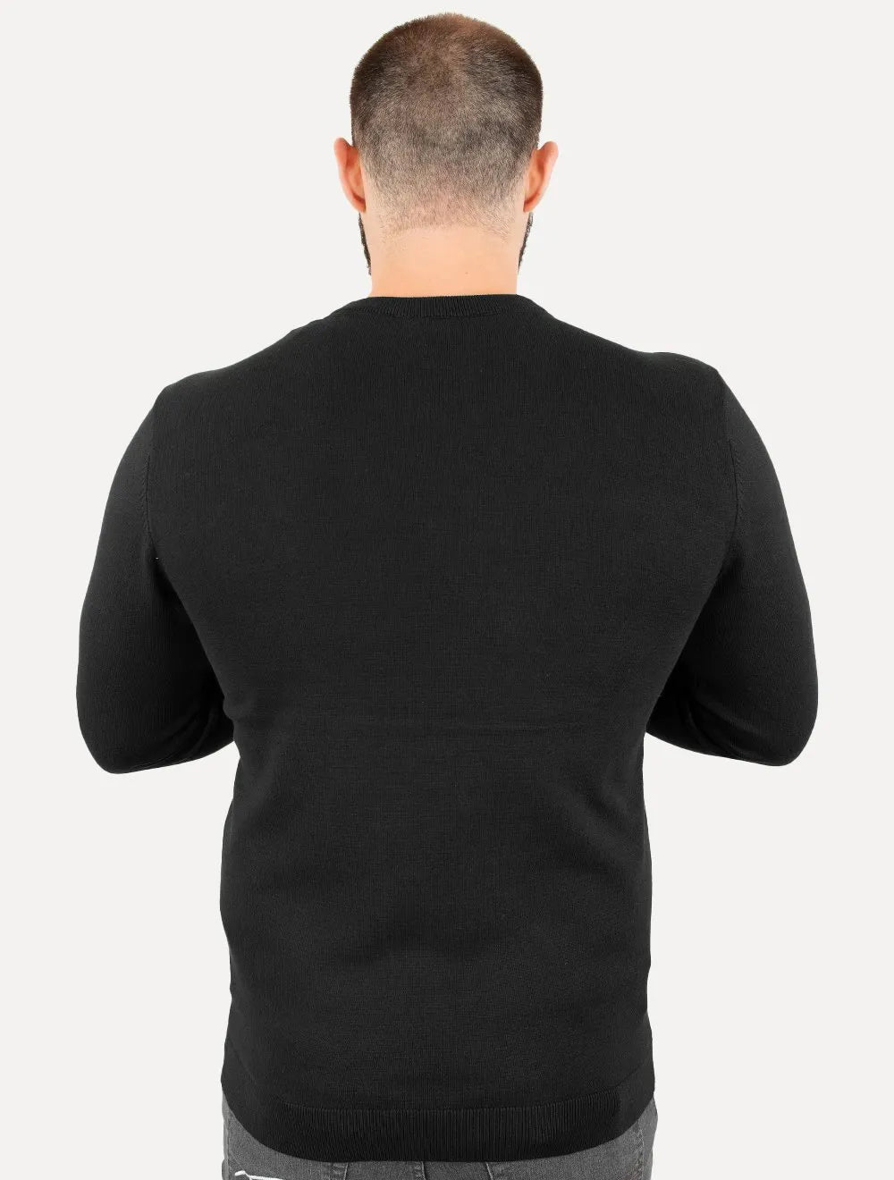 Suéter Calvin Klein Jeans Masculino Crewneck Tricot Mini Logo Preto