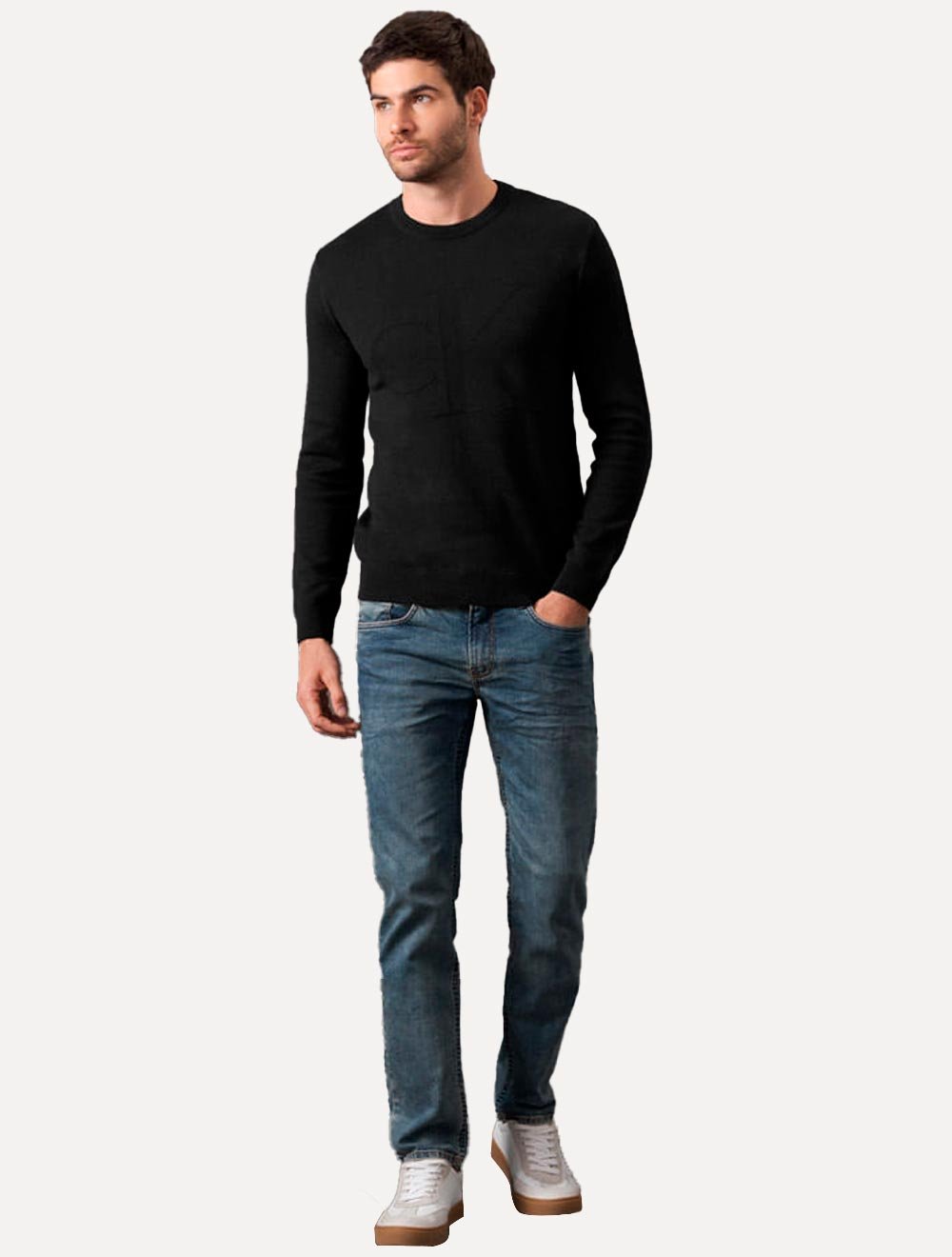 Suéter Calvin Klein Jeans Masculino Tricot Maxi CK Preto