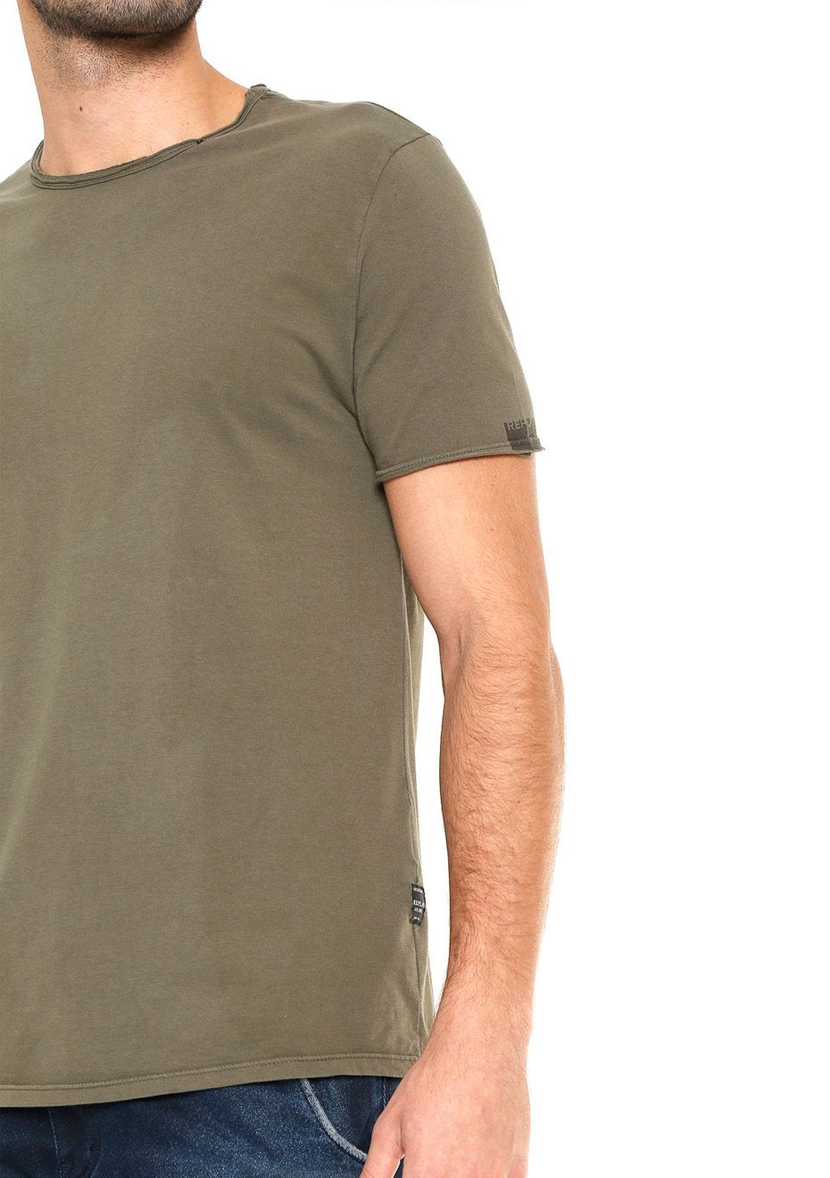 Camiseta Replay Masculina Basic Refil Verde Militar