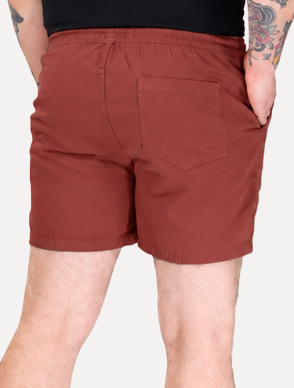 Short Calvin Klein Jeans Masculino Color Cós Elástico Black Logo Laranja