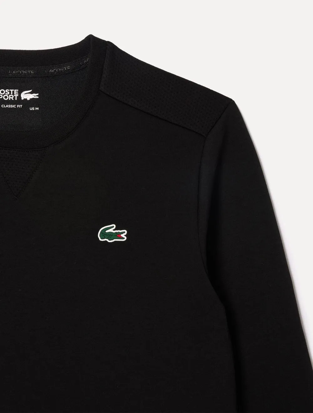 Moletom Lacoste Masculino Crewneck Sport Mesh Panels Preto