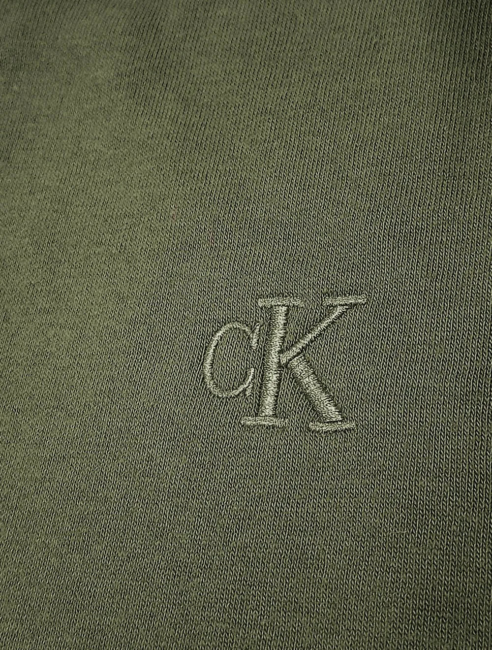 Moletom Calvin Klein Jeans Masculino Hoodie CK Bordado Verde Militar