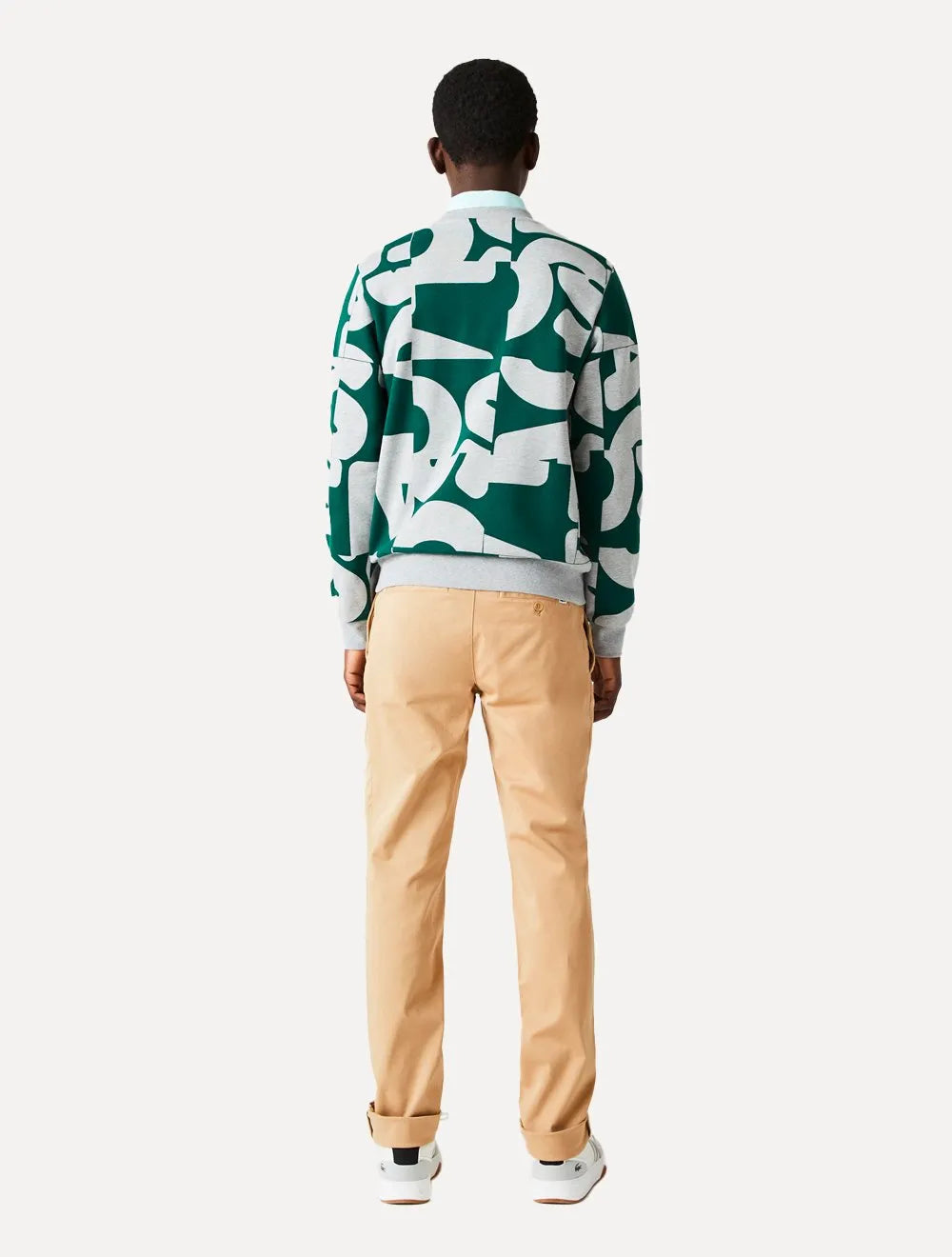 Calça Lacoste Masculina Sarja Chino Slim Fit New Classic Caqui