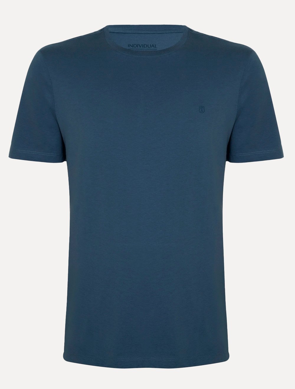 Camiseta Individual Masculina Slim Pima Soft Touch Logo Azul