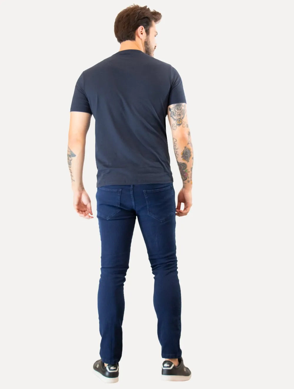 Camiseta Guess Masculina Triângulo Los Angeles Relevo Peito Azul Marinho