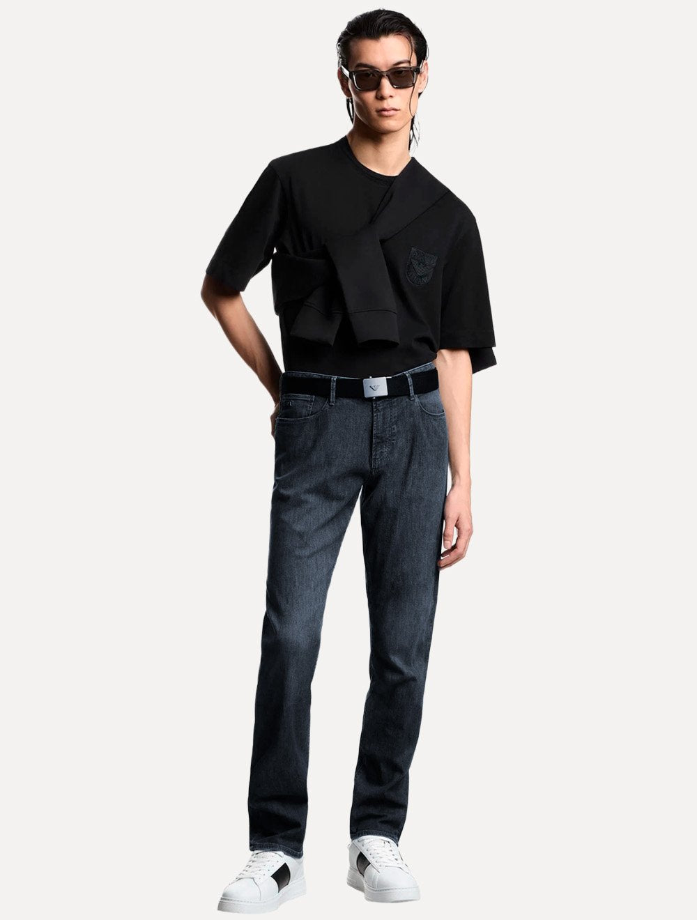 Calça Jeans Empório Armani Masculina J06 Slim Fit 5 Pockets Azul Marinho