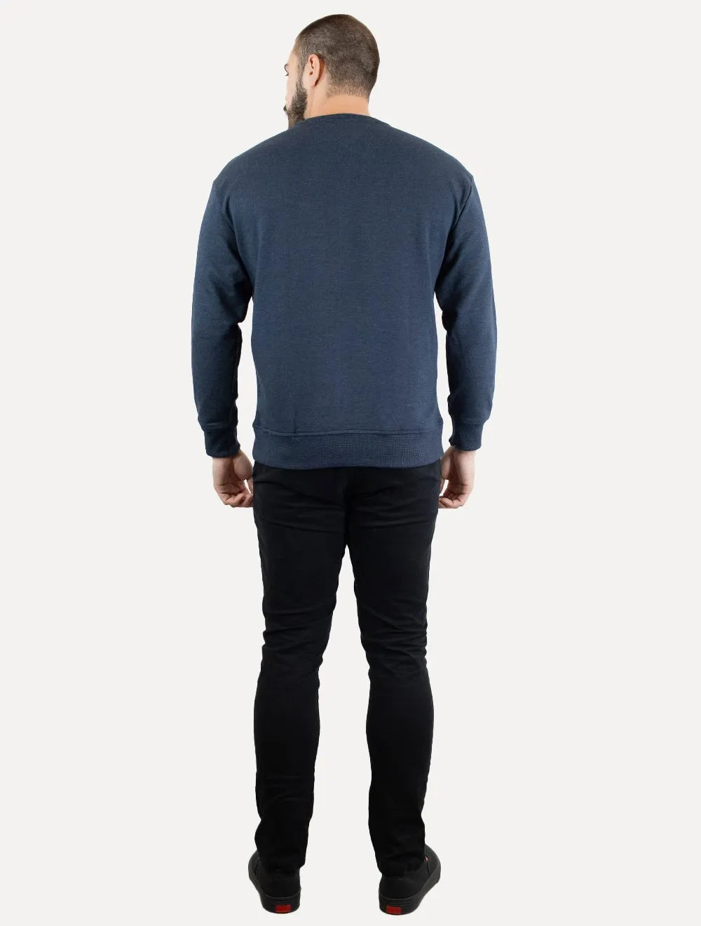 Moletom Tommy Jeans Masculino Relaxed Crewneck Melange Flag Azul Marinho