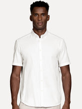Camisa Aramis Masculina Manga Curta Slim Oxford Planalto Branco