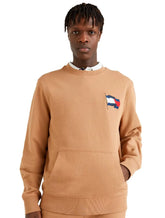 Moletom Tommy Hilfiger Masculino Motion Flag Taped Cáqui