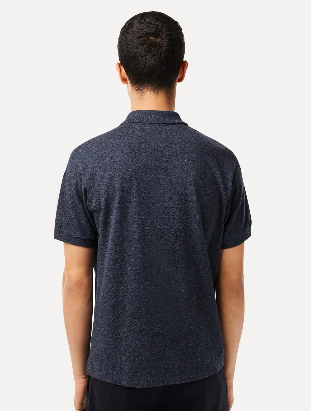 Polo Lacoste Masculina Classic Fit Mescla Azul Marinho