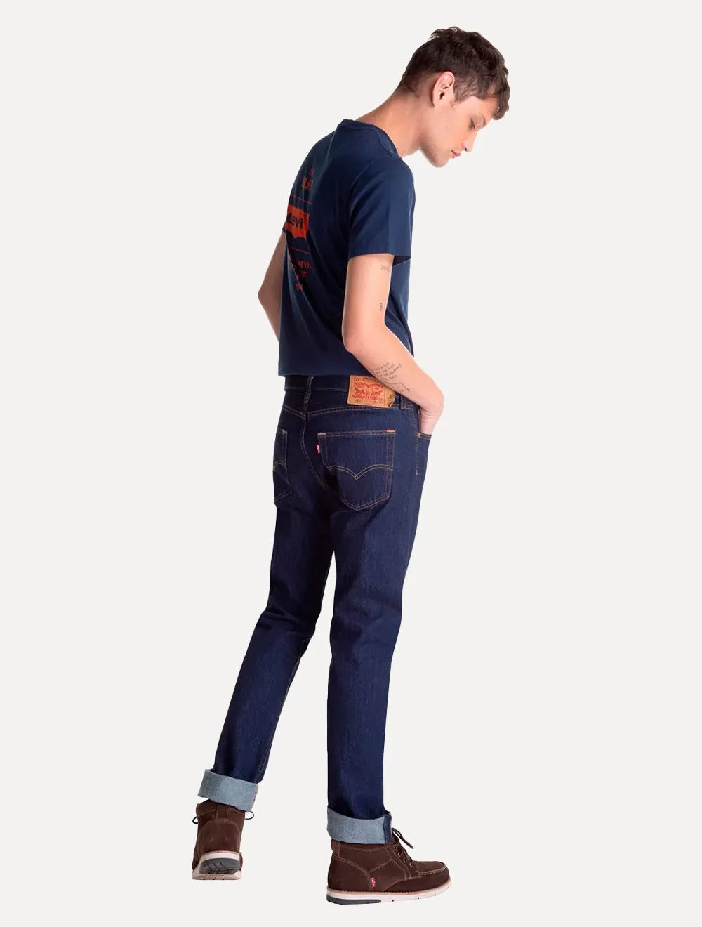 Calça Jeans Levis Masculina 501 Original Azul Escura