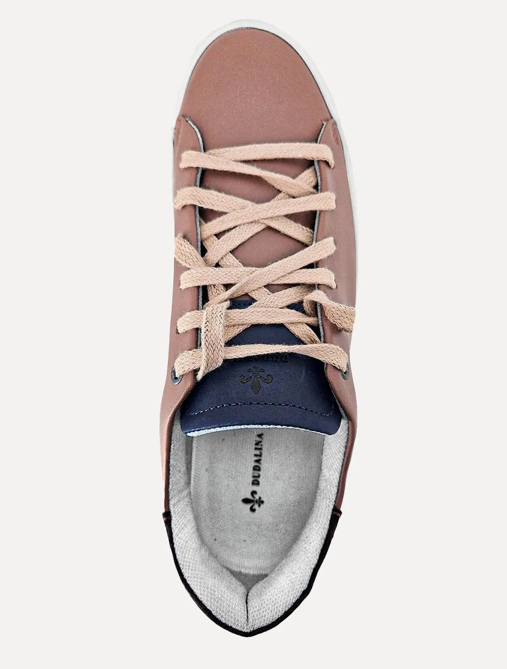 Tênis Dudalina Masculino Couro Casual Logo Marrom Claro