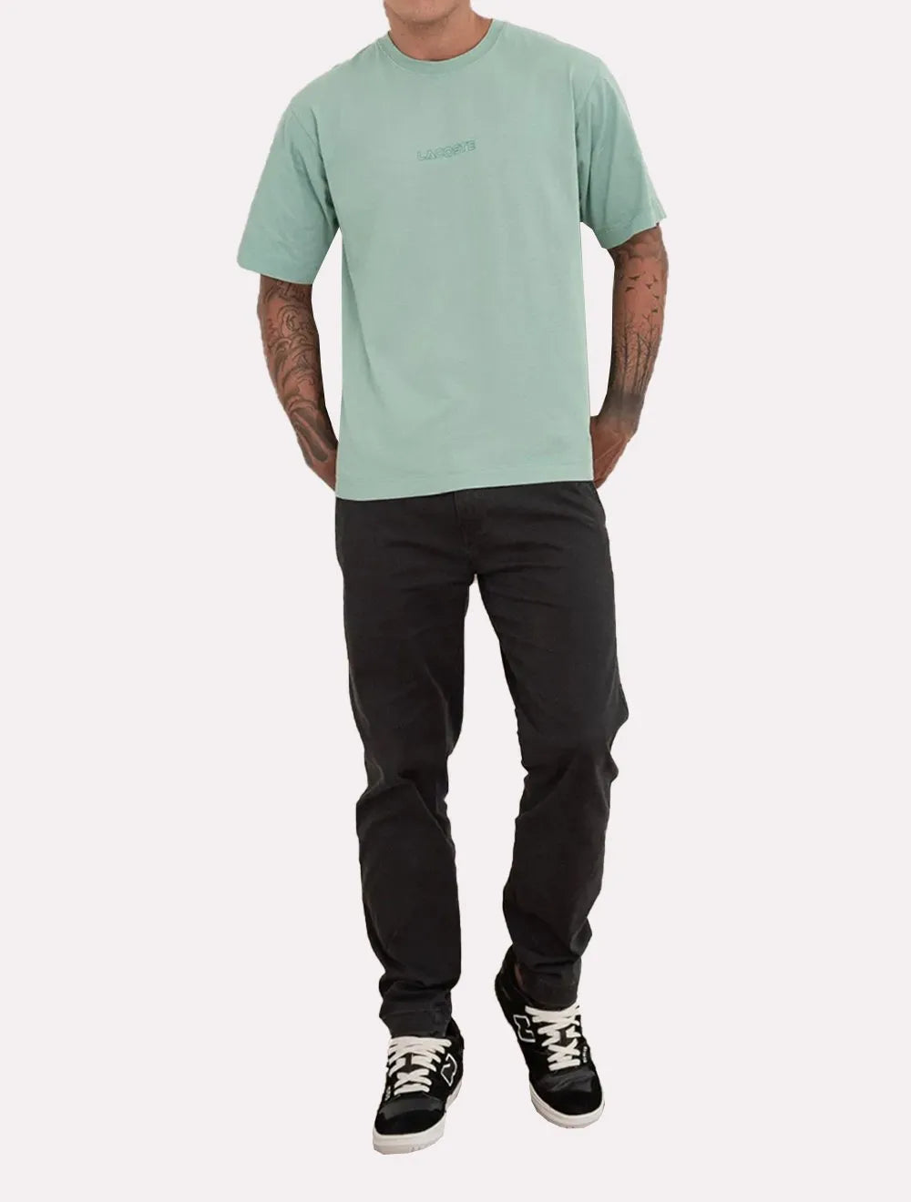 Camiseta Lacoste Masculina Loose Fit Summer Collection Verde Claro