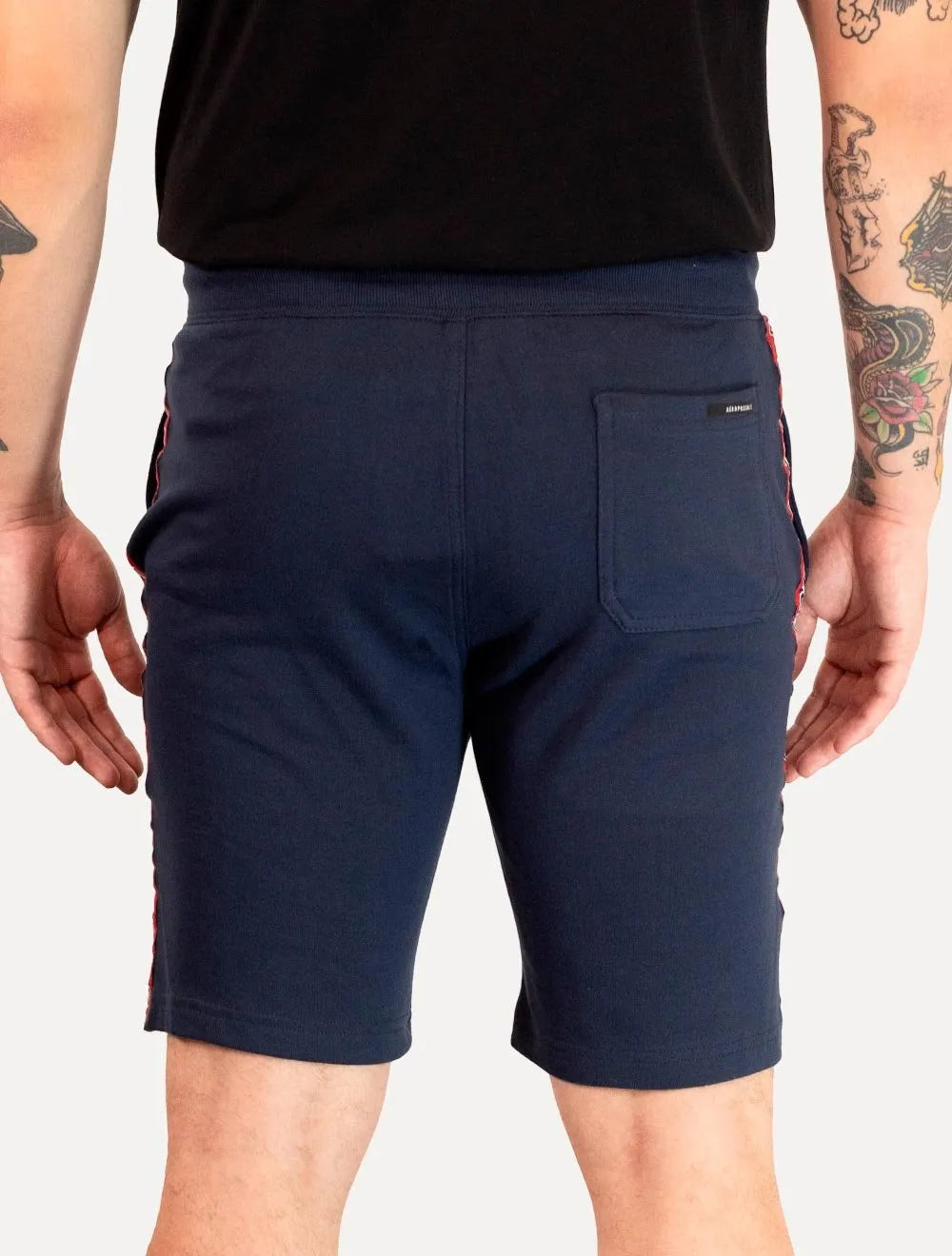 Bermuda Aeropostale Masculina Moletom Side Sash Colors A87/NY Azul Marinho
