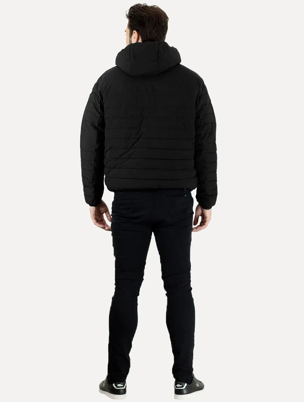 Jaqueta Calvin Klein Masculina Hoodie Matelassê Sherpa Preta