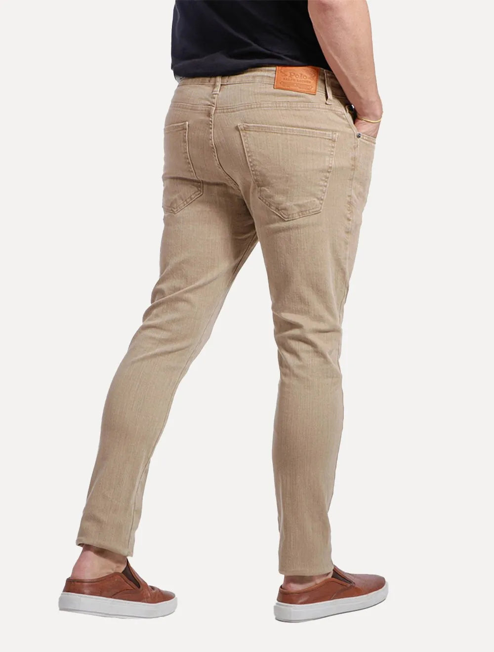 Calça Ralph Lauren Jeans Masculina Slim Stretch Stoned Marrom