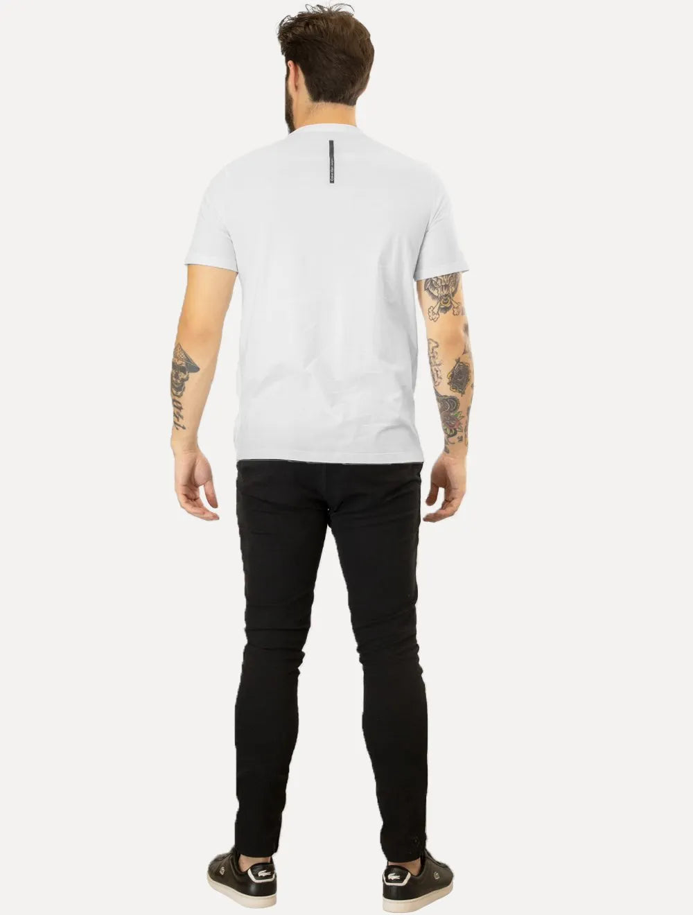 Camiseta Calvin Klein Jeans Masculina Gola V Dark Square Navy Branca