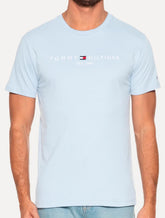 Camiseta Tommy Hilfiger Masculina Core Logo Tee Azul Gelo