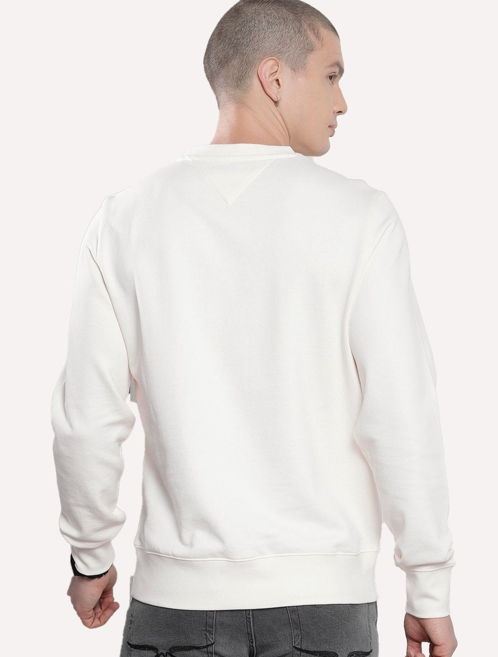 Moletom Tommy Hilfiger Masculino Crewneck Monotype Roundall Off-White