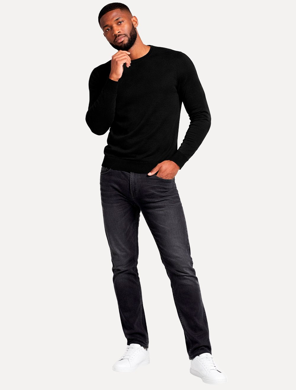 Suéter John John Masculino Regular Fit Tricot Smooth Preto
