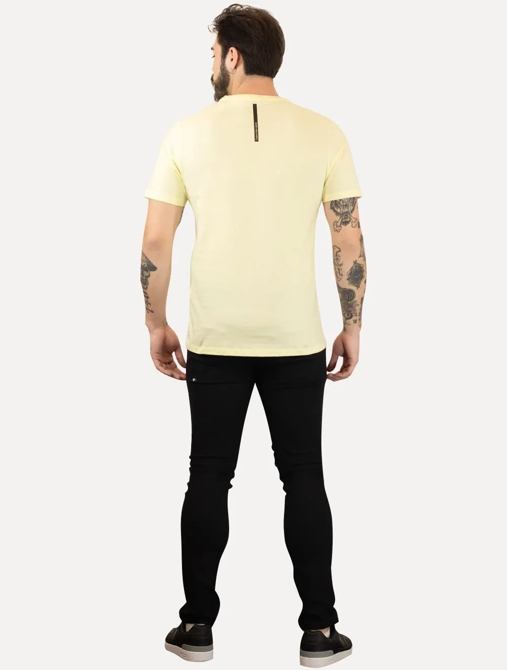Camiseta Calvin Klein Jeans Masculina Vertical Mirror Amarela