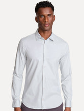 Camisa John John Masculina Slim Logo Ligth Grey Cinza Claro