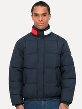 Jaqueta Tommy Hilfiger Masculina Puffer Collar DNA Azul Marinho
