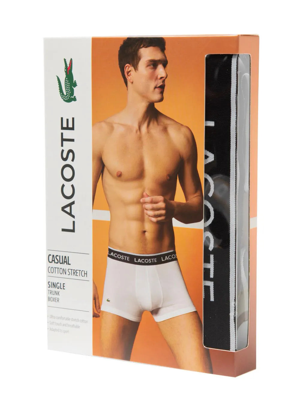 Cueca Lacoste Trunk Boxer Lettered Waist Preta 1UN