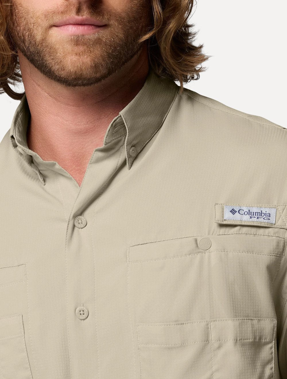 Camisa Columbia Masculina Tamiami II Fossil Cáqui
