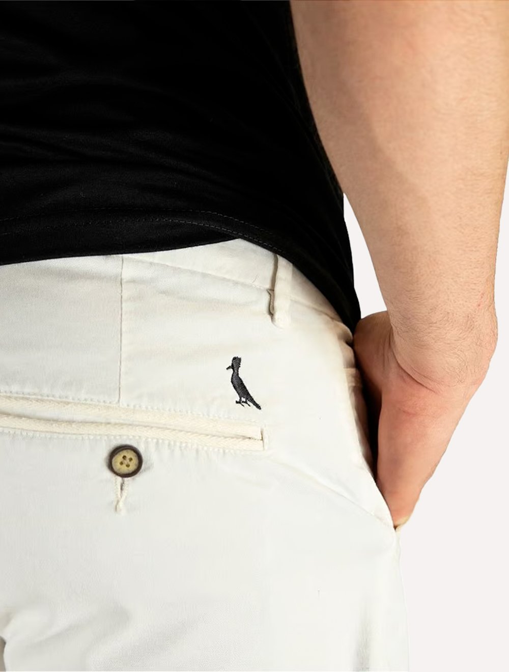 Bermuda Reserva Masculina de Sarja Casual Iron Off-White